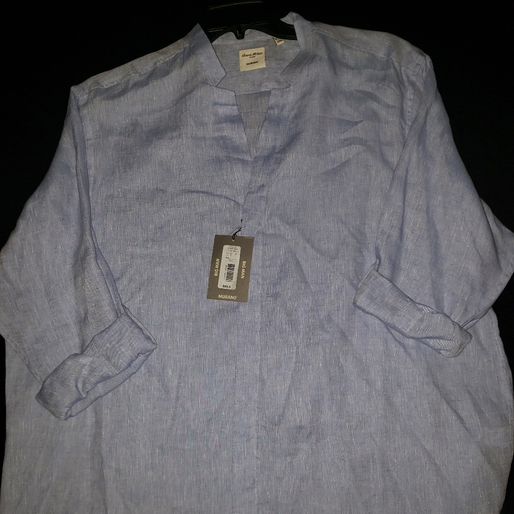 Murano linen island shirt new w/tags blue sz 2XB